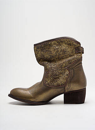 Botine/ghete material neted toc de 4 la 6 cm maro REPUBLYKA femeie