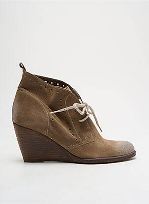 Botine/ghete nubuc toc de 4 la 6 cm maro MELINE femeie