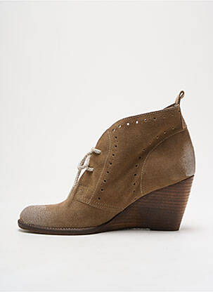 Botine/ghete nubuc toc de 4 la 6 cm maro MELINE femeie