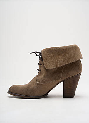 Botine/ghete cubanez toc de 7 la 9 cm maro MELINE femeie