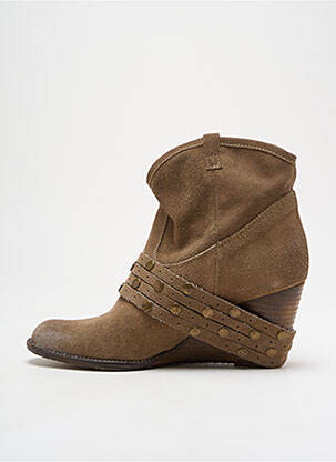 Botine/ghete nubuc toc de 4 la 6 cm maro MELINE femeie