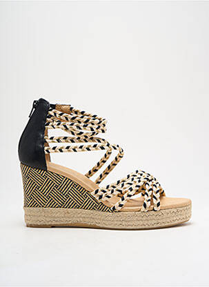 Espadrile țesătură satinată toc de 4 la 6 cm auriu MKD femeie