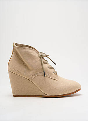 Botine/ghete vârf rotund toc de 7 la 9 cm bej ELEVEN PARIS femeie