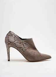Botine/ghete țesătură satinată toc de 7 la 9 cm maro ANDY BY SEMER femme