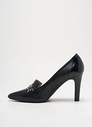 Pantofi cu toc țesătură satinată toc de 7 la 9 cm negru LODI femeie