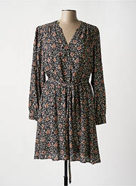 Rochie midi imprimeu floral mâneci lungi negru C'EST BEAU LA VIE femme