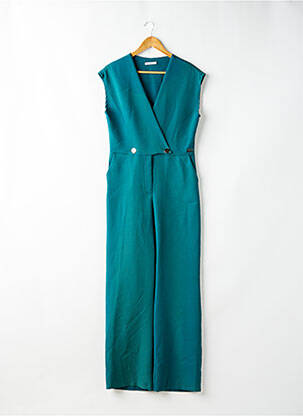 Salopetă-pantalon guler petrecut fără mâneci verde DINA & DESS femeie