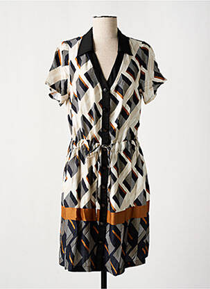 Rochie midi bej PAUL BRIAL femeie