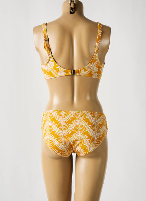 Costum de baie din două piese elasticitate sutien cupe întregi cu decolteu înalt galben ROSA FAIA femme