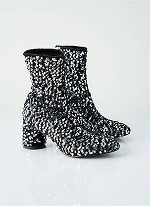 Botine/ghete țesătură satinată toc de 4 la 6 cm negru & OTHER STORIES femeie