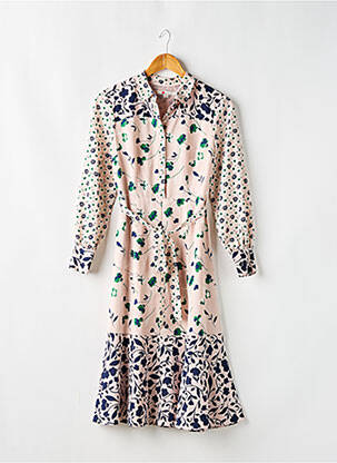 Rochie midi imprimeu floral mâneci lungi roz BODEN femeie