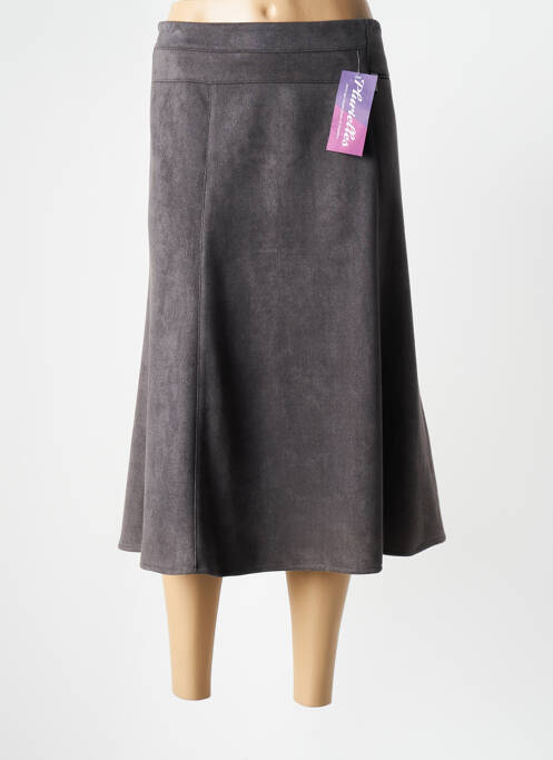 Fustă midi gri PLURIELLES femeie