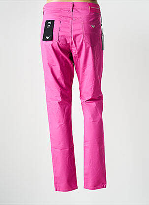 Pantalon slim țesătură poplin mărime normală roz EMPORIO ARMANI femeie