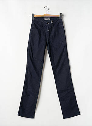 Pantalon slim țesătură poplin talie înaltă albastru CLOSED femme