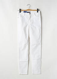 Pantalon slim țesătură poplin talie înaltă alb TRUSSARDI JEANS femeie