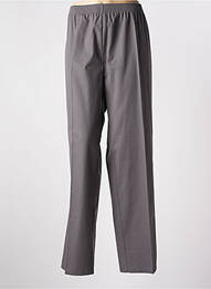 Pantalon drept țesătură poplin mărime normală gri PIERRE D'ARLANC femme