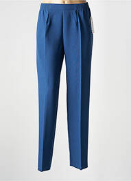 Pantalon drept talie cu cleme talie înaltă albastru GEVANA femme