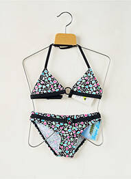 Costum de baie din două piese efect material satinat negru LAGON BLEU fată