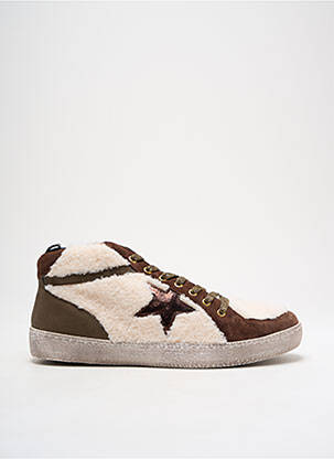 Adidași material neted toc plat până la 3 cm maro REQINS femeie