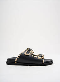 Mulete/saboți țesătură satinată toc plat până la 3 cm negru REQINS femme