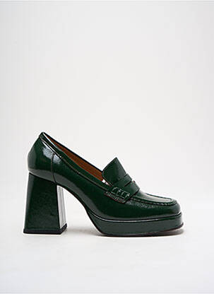 Mocasini efect șifonat toc de 7 la 9 cm verde REQINS femeie