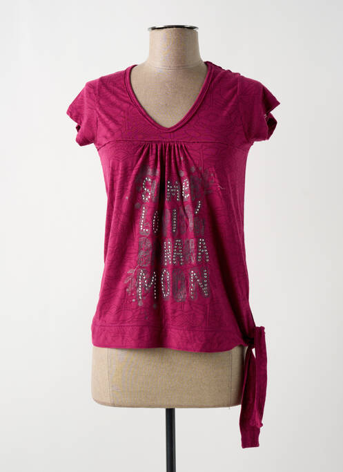 Tricou imprimeu fantezie mâneci scurte roz BANANA MOON femme