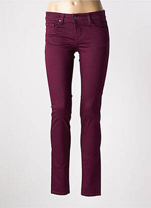 Pantalon slim țesătură poplin mărime normală violet SALSA femeie
