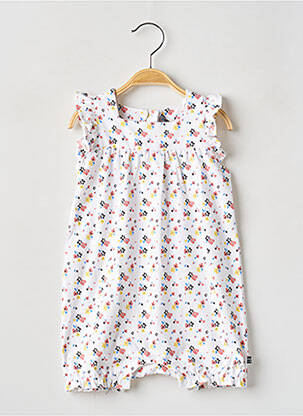 Salopetă pentru bebeluși alb WEEK END A LA MER fată