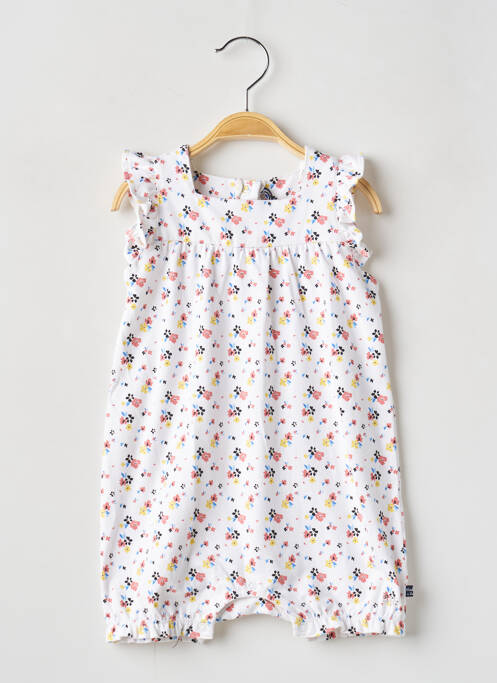 Salopetă pentru bebeluși alb WEEK END A LA MER fată