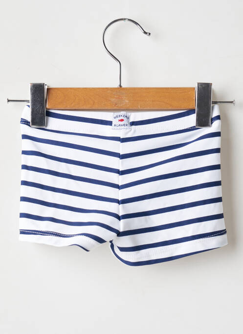 Șort de baie alb WEEK END A LA MER băiat
