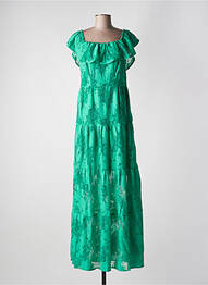 Rochie lungă croială evazată mâneci scurte verde LIU JO femme