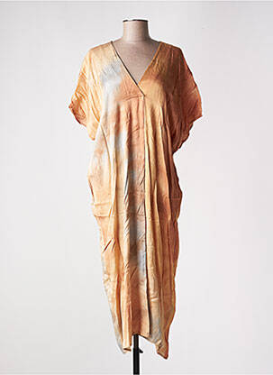 Rochie lungă portocaliu LAUREN VIDAL femeie