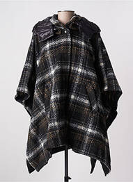 Poncho croială asimetrică negru LAUREN VIDAL femme