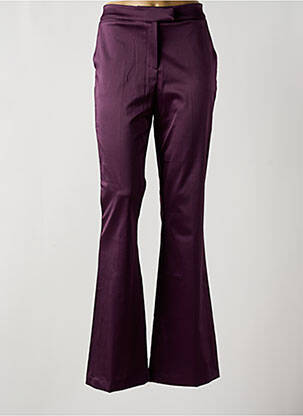 Pantalon evazat elasticitate talie înaltă violet LAUREN VIDAL femeie