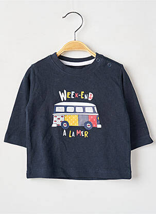 Tricou mâneci lungi mâneci lungi albastru WEEK END A LA MER băiat