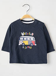 Tricou mâneci lungi mâneci lungi albastru WEEK END A LA MER garcon