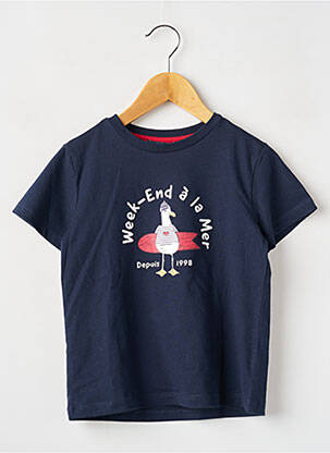 Tricou albastru WEEK END A LA MER băiat