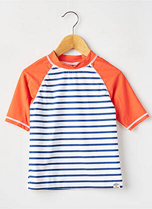 Tricou elasticitate mâneci scurte portocalie WEEK END A LA MER băiat