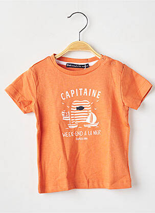 Tricou elasticitate mâneci scurte portocalie WEEK END A LA MER băiat