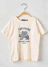 Tricou elasticitate mâneci scurte bej WEEK END A LA MER garcon