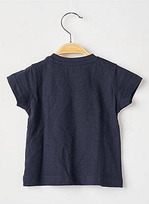 Tricou croială cambrată mâneci scurte albastru WEEK END A LA MER fată