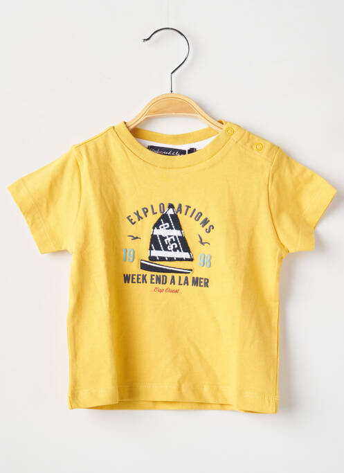 Tricou galben WEEK END A LA MER băiat