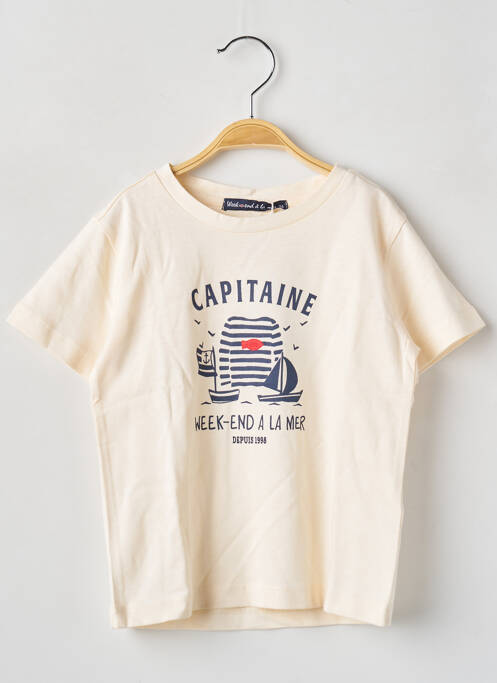 Tricou bej WEEK END A LA MER băiat