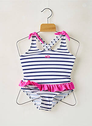 Costum de baie dintr-o singură piesă alb WEEK END A LA MER fată