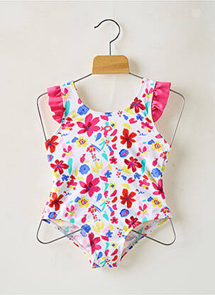 Costum de baie dintr-o singură piesă alb WEEK END A LA MER fată