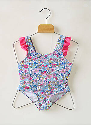 Costum de baie dintr-o singură piesă albastru WEEK END A LA MER fată