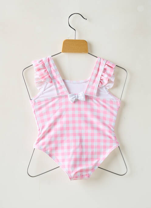 Costum de baie dintr-o singură piesă roz WEEK END A LA MER fată