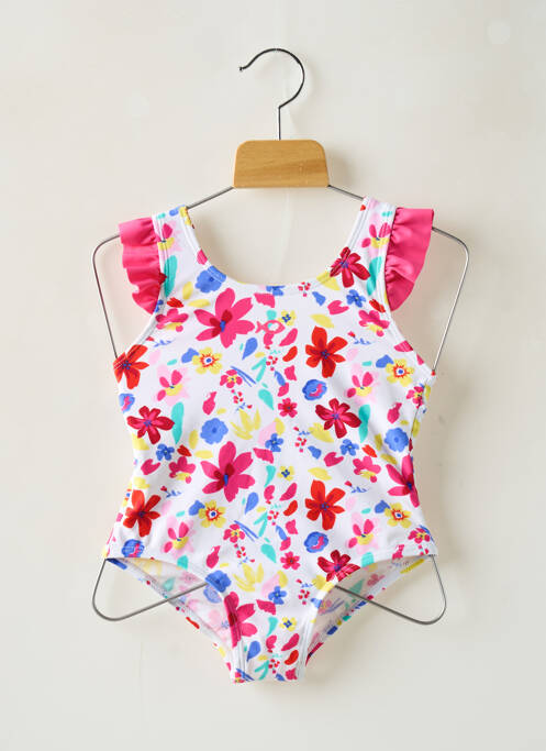 Costum de baie dintr-o singură piesă alb WEEK END A LA MER fată