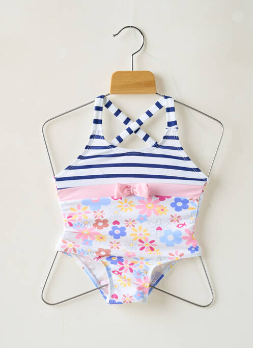 Costum de baie dintr-o singură piesă alb WEEK END A LA MER fată