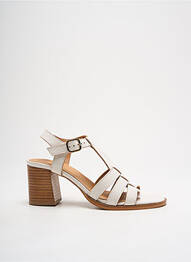 Sandale/pantofi decupați material neted toc de 4 la 6 cm alb ALIWELL femme